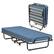 Front. Gymax - Gymax Folding Bed Rollaway Metal Guest Bed Sleeper Made in Italy w/ Memory Foam Mattress Navy - Navy.