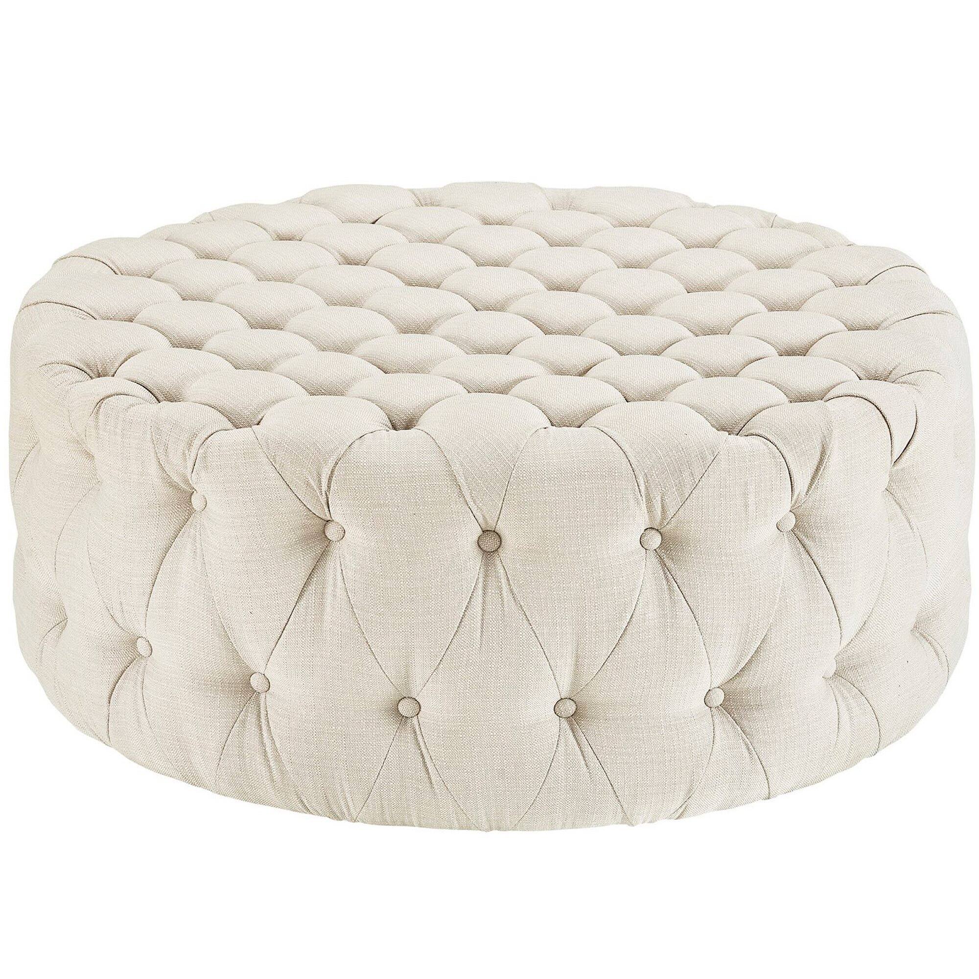 Angle. Modway - Amour Upholstered Fabric Ottoman by Modway - EEI-2225-BEI.