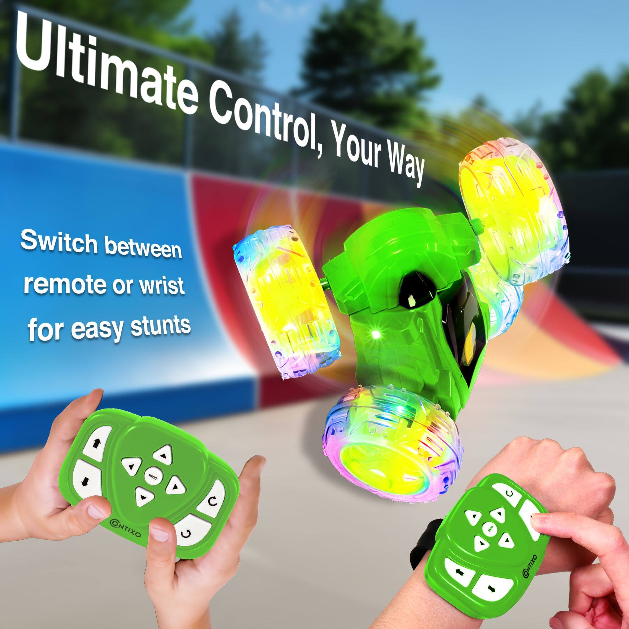 Ultimate Control, Your Way
Switch between remote or wrist for easy stunts
ONTIXO
4 C C C
I GNTIXO