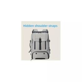 Wikistore - Anti-Theft Laptop Backpack with Shoe Compartment Convertible Business Hiking Bag Grey - Gray