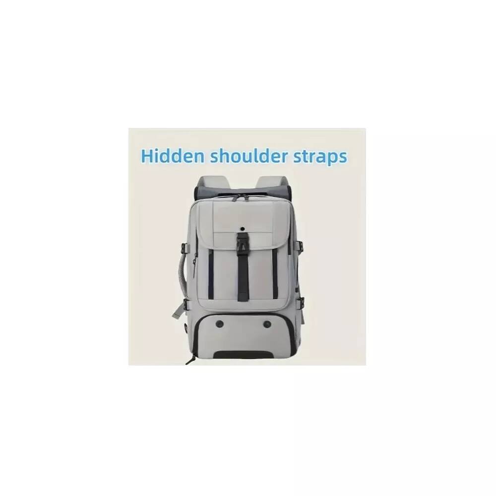 Front. Wikistore - WIKISTORE Anti-Theft Laptop Backpack with Shoe Compartment Convertible Business Hiking Bag Grey - Grey.