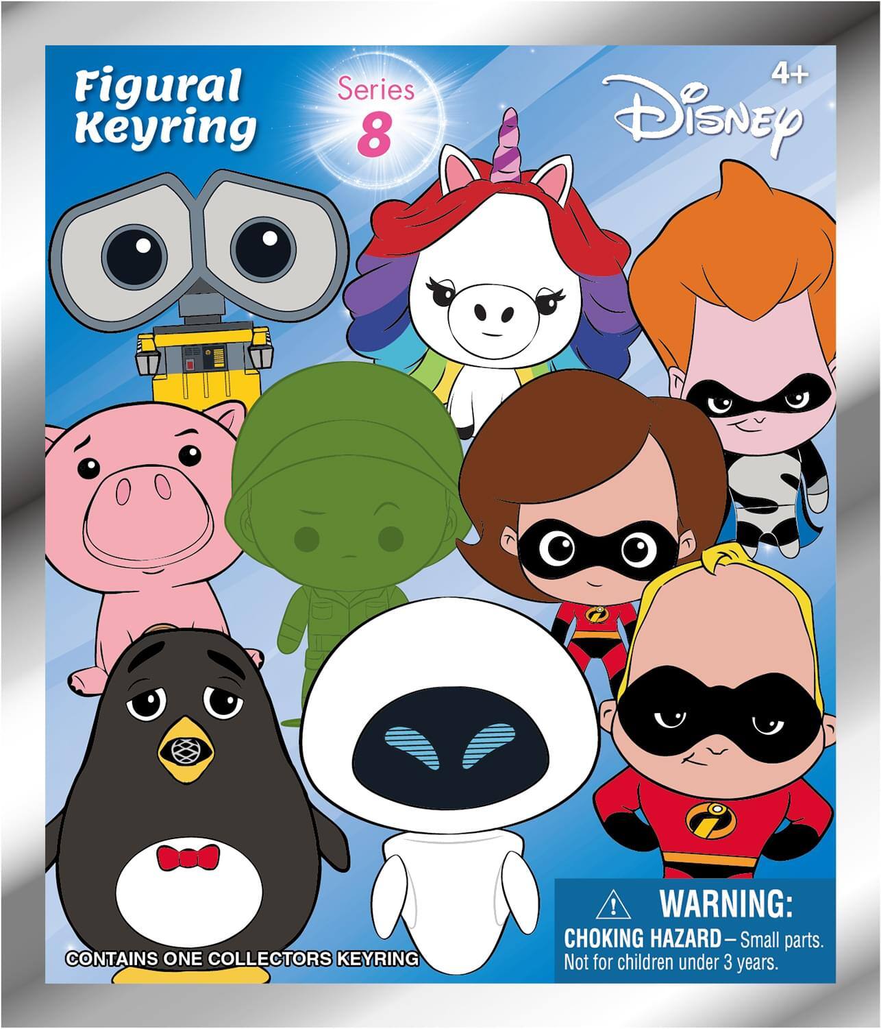 Figural Keyring  
Series 8  

Disney  
4+  

CONTAINS ONE COLLECTORS KEYRING  

WARNING: CHOKING HAZARD—Small parts. Not for children under 3 years.