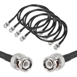 Unique Bargains - 4pcs RG58 Coaxial Cable BNC Male to BNC Male 50 Ohm 3ft - Black