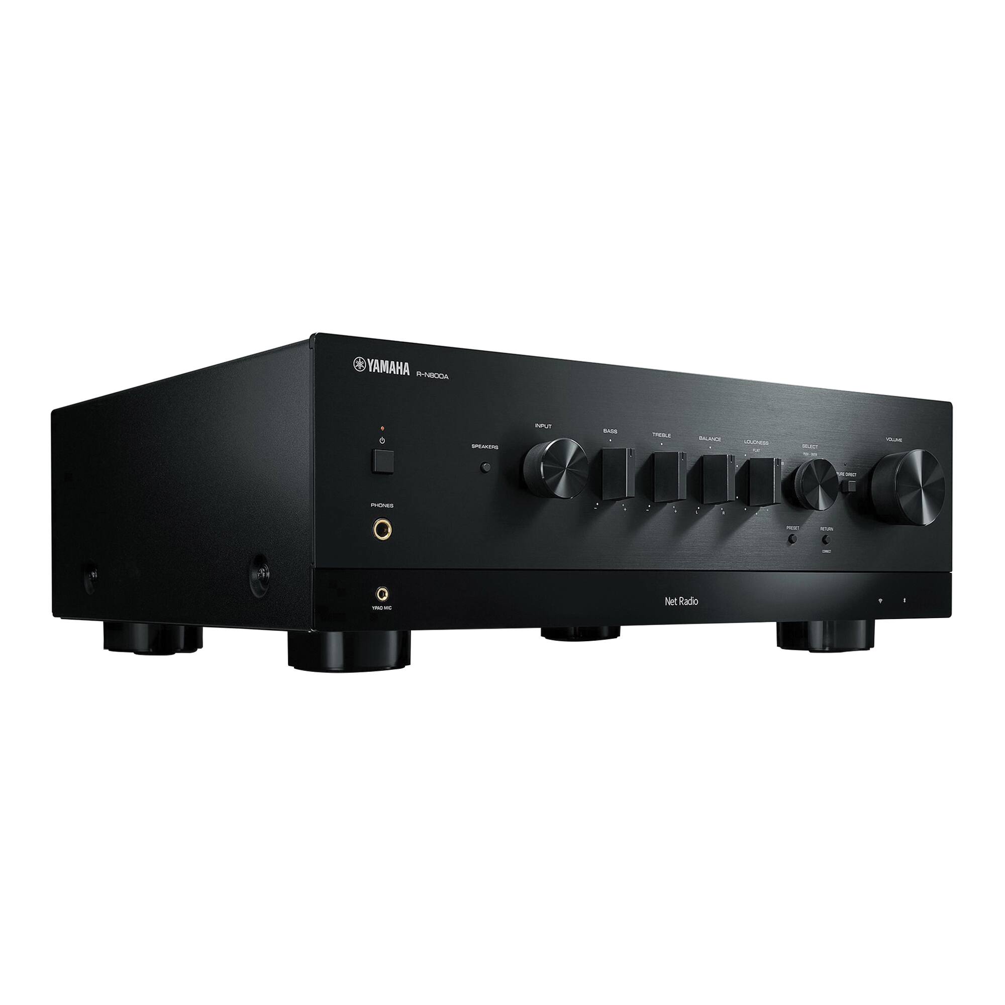 Angle. Yamaha - R-N800ABL Bluetooth 240-Watt 2.0-Channel Network Stereo Receiver with Remote - Black.