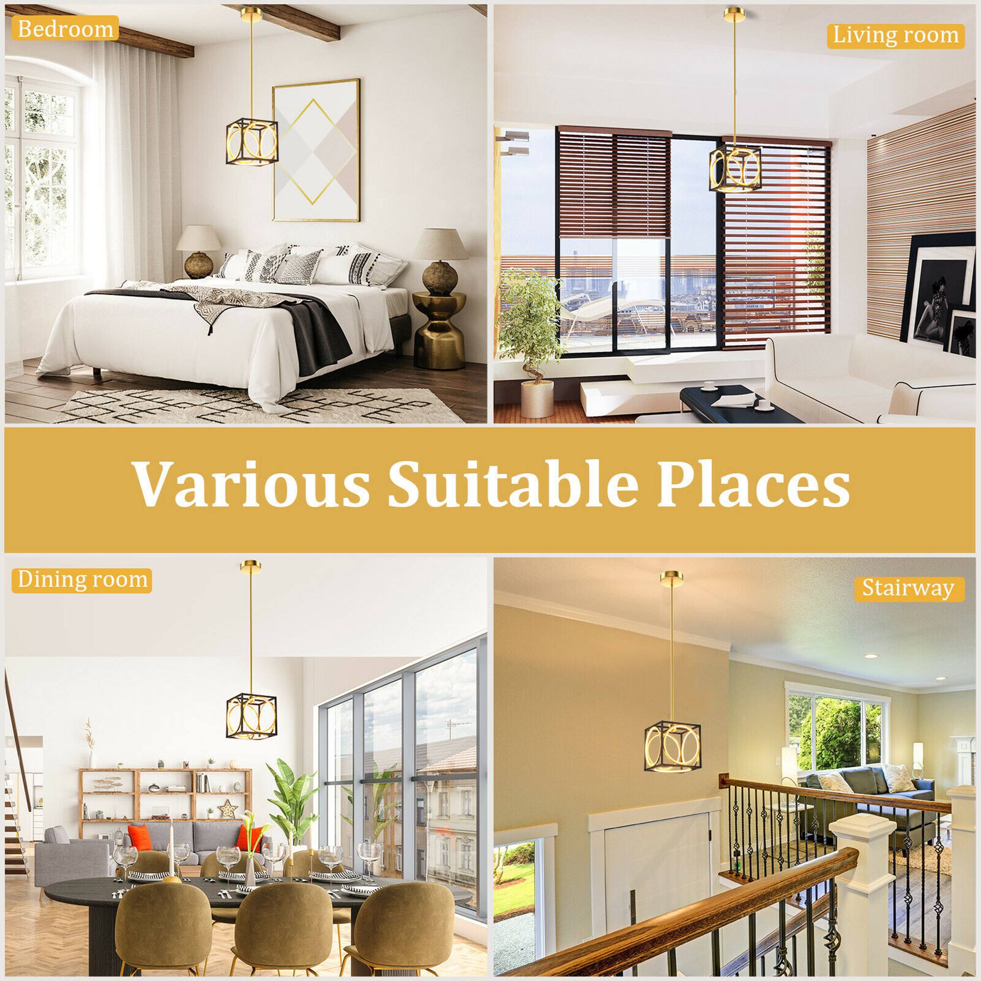 Bedroom  
Living room  
Various Suitable Places  
Dining room  
Stairway