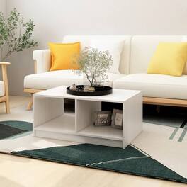 Boyel Living - 19.7 x 29.5 x 13.2 in. Rectangular Coffee Table Solid Pinewood Medium Side Table - White