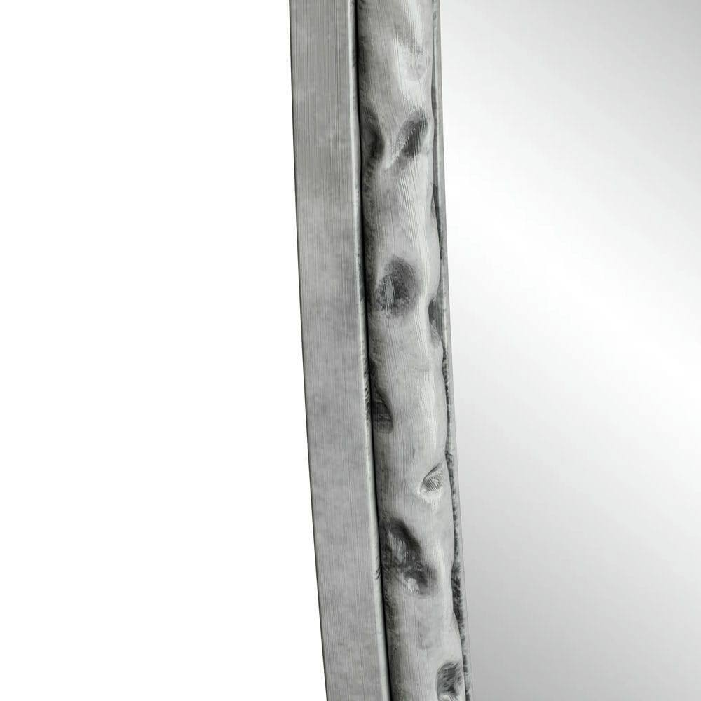 Alt View 2. Kadyn - Iron Art Oval Retro Mirror with Vintage Effect, Stylish Decorative Wall Mirror for Home Living Room, Silver.