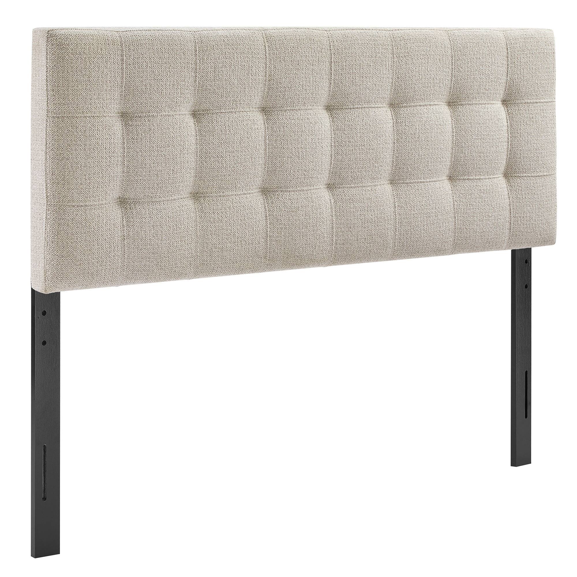 Angle. Modway - Lily Upholstered Fabric Headboard by Modway - Dove.