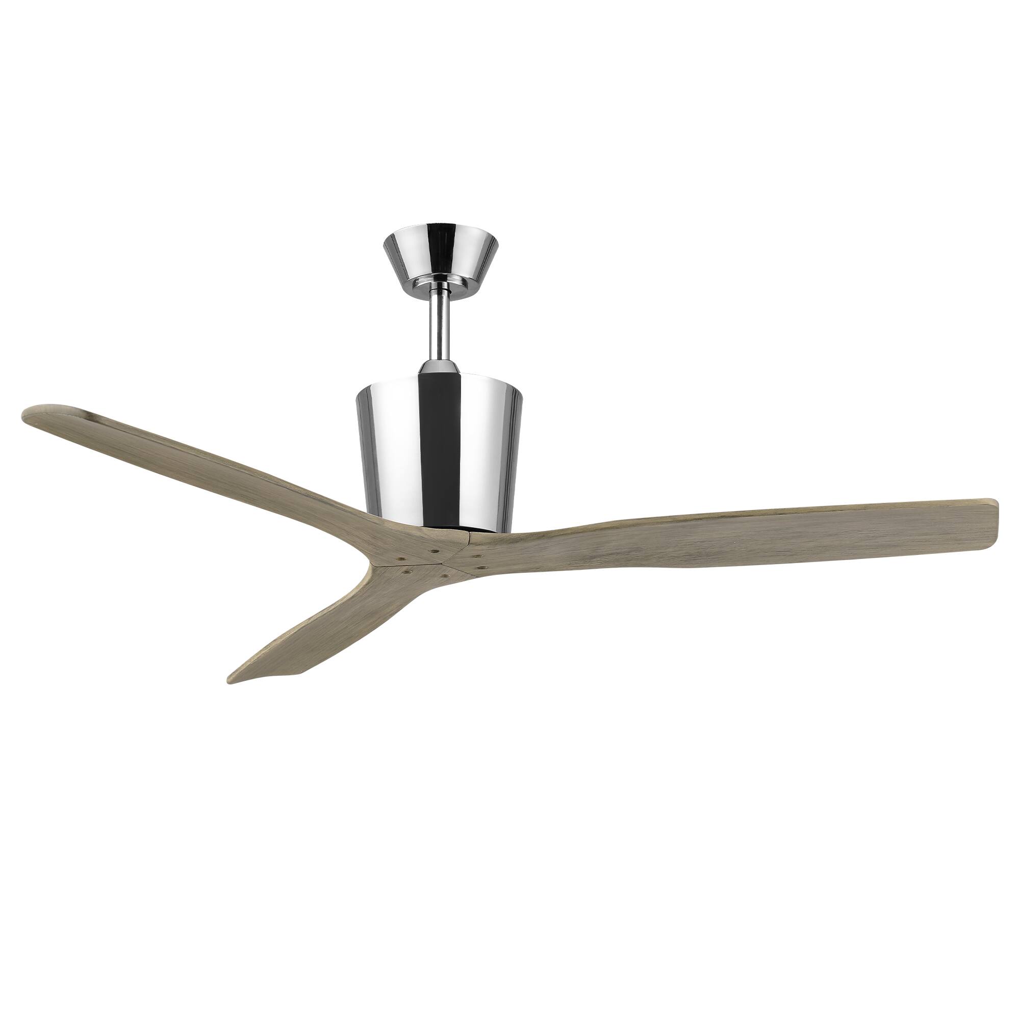 Alt View 7. Parrot Uncle - 54" Modern Solid Wood Chrome 6 Speeds Ceiling Fan with Remote, No Light - Chrome.