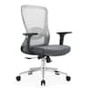 Front. LeisureMod - Adorit Office Chair Ergonomic Mid-Back Mesh Computer Chair with Swivel & Tilt – Comfortable Desk Chair - Grey.
