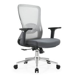 LeisureMod - Adorit Office Chair Ergonomic Mid-Back Mesh Computer Chair with Swivel & Tilt – Comfortable Desk Chair - Gray