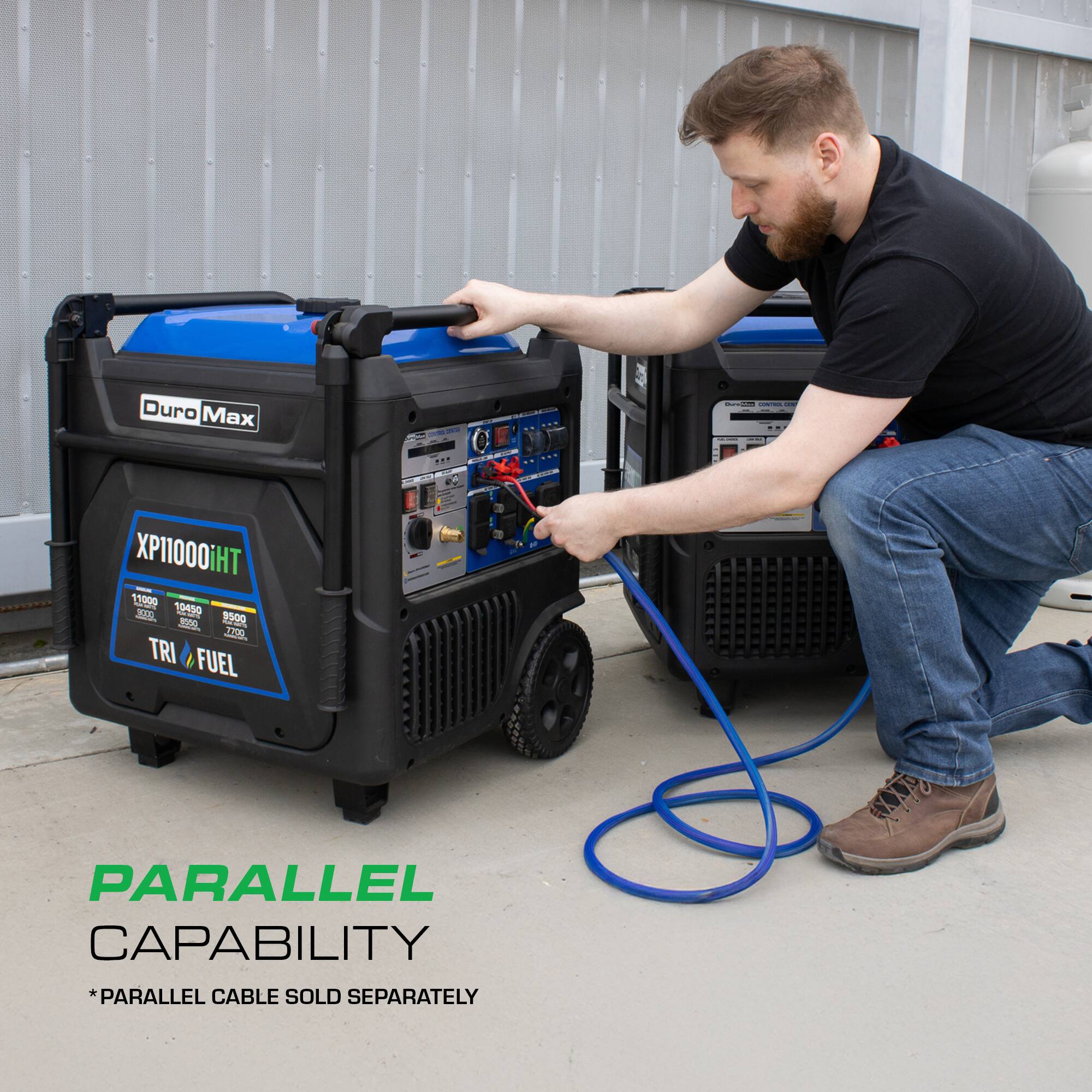 Duro Max - XP11000HT

11000 10450 8500

TRI FUEL

PARALLEL CAPABILITY

*PARALLEL CABLE SOLD SEPARATELY
