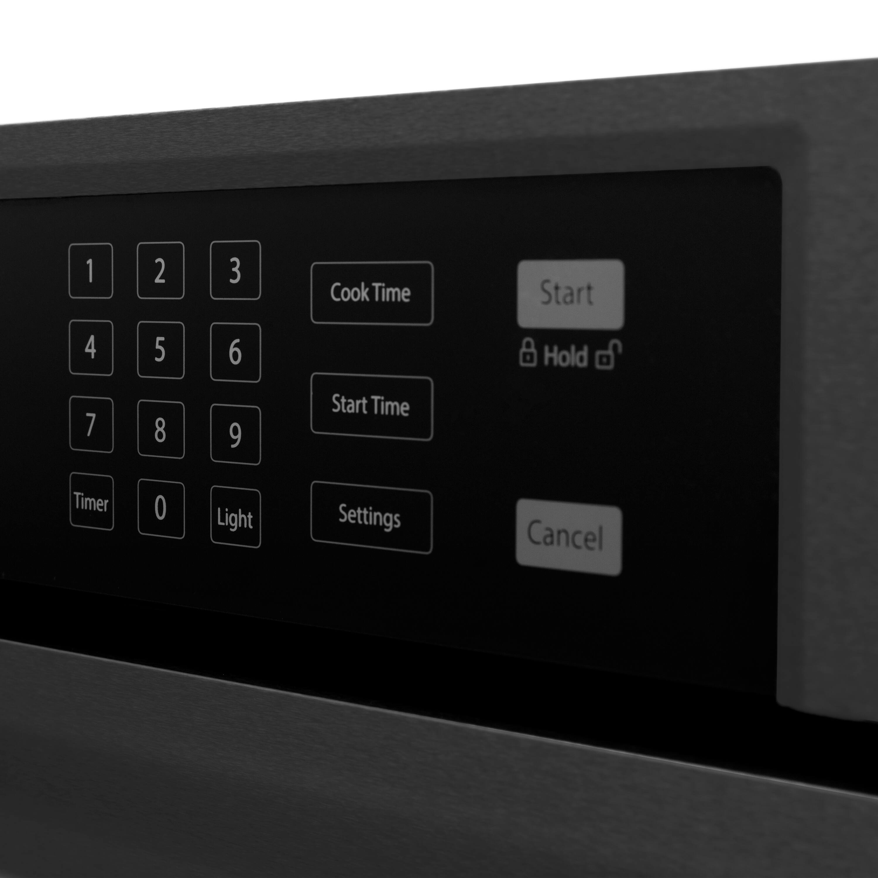 The text on the image reads:
1 2 3 Cook Time
4 5 6 Hold
7 8 9 Start Time
Timer
Light Settings
Cancel