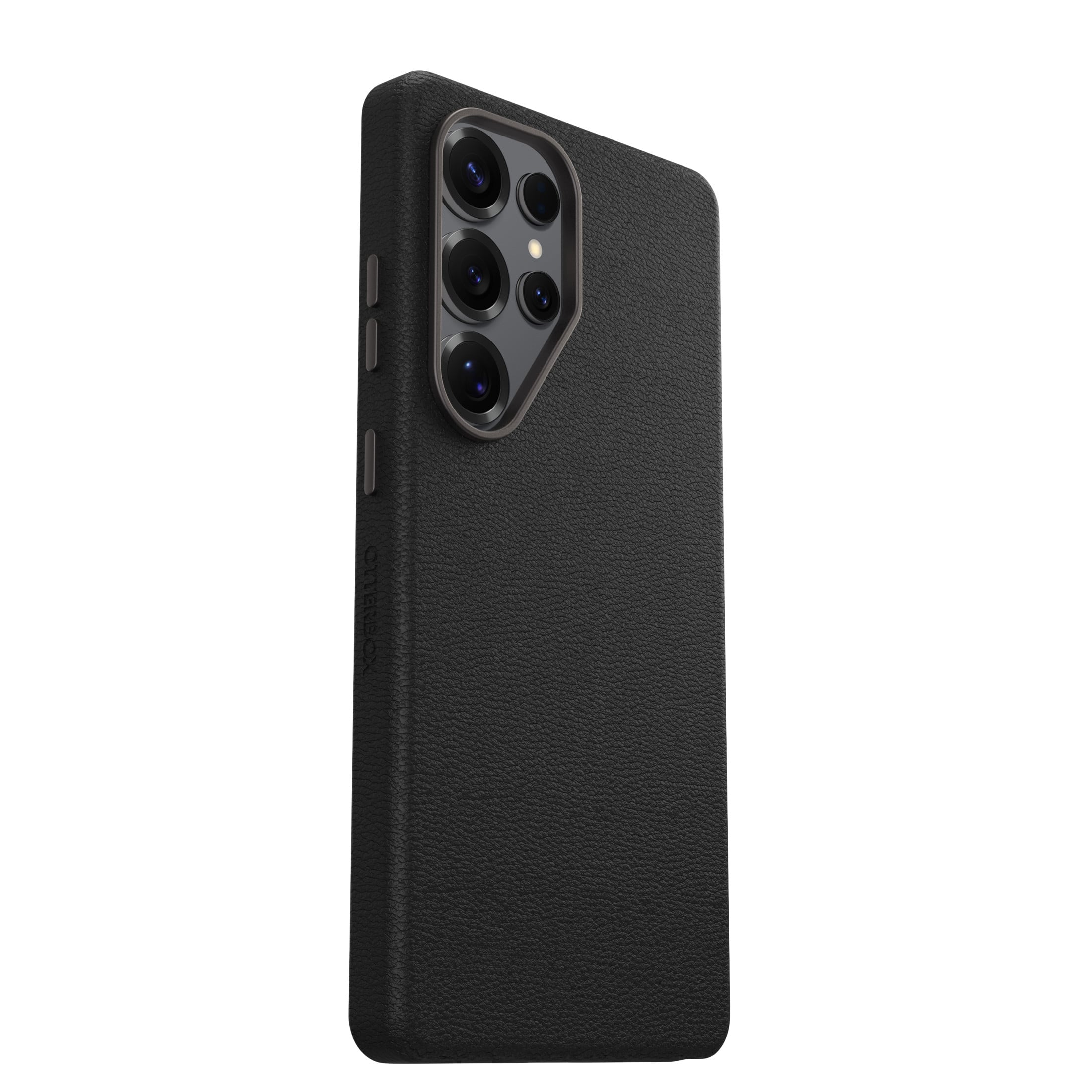 Angle. OtterBox - Symmetry Series Cactus Leather Soft Shell for Galaxy S25 Ultra - Noir Ash.