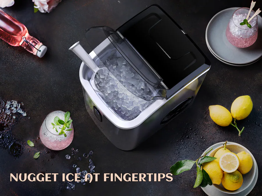 Perfect Countertop Ecozy 33 lb. Countertop Nugget Ice Maker with Self Cleaning Ice Machine ...