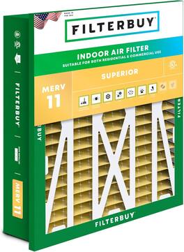 Filterbuy - 20x20x5 MERV 11 Pet & Allergy Defense, Pleated HVAC AC Furnace Air Filters for Honeywell Return Grille (1-Pack) - Gold