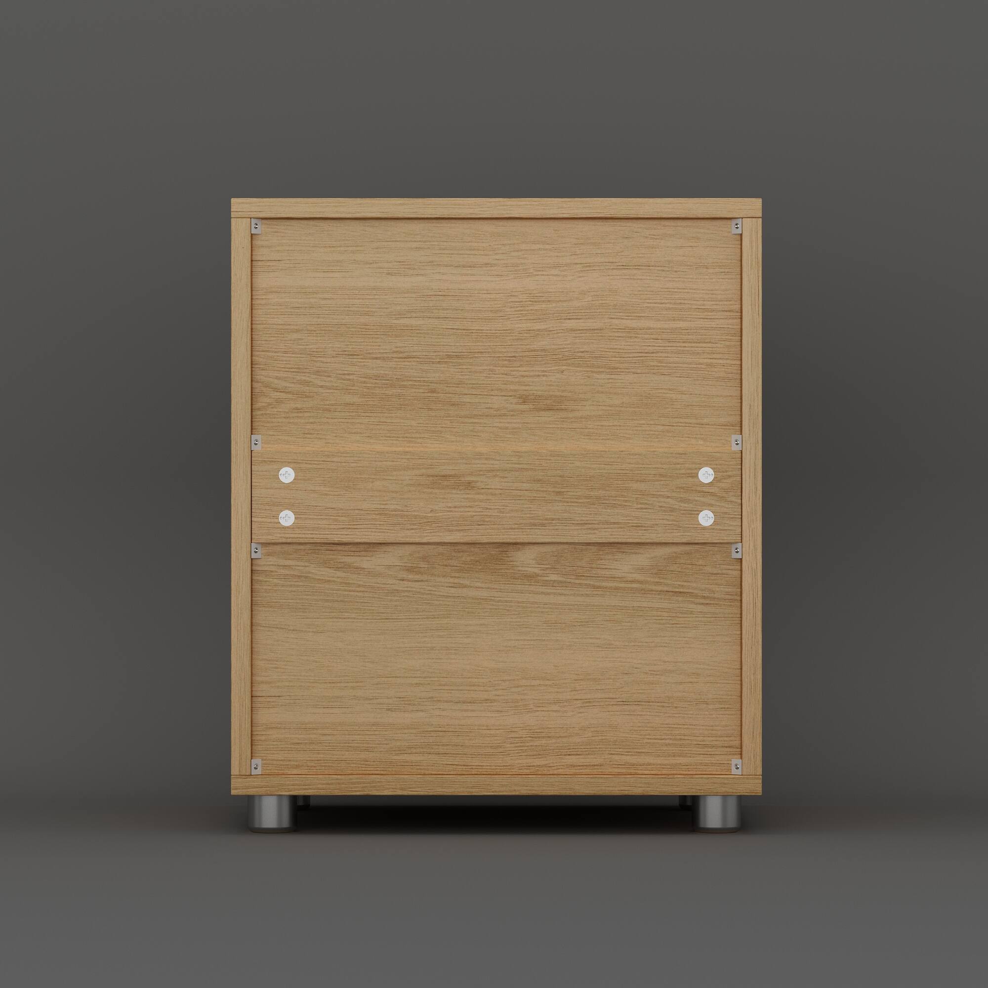 Back. FUFU & GAGA - FUFU&GAGA 2 - Drawer Nightstand: Minimalist Bedroom Storage Solution - Wooden.
