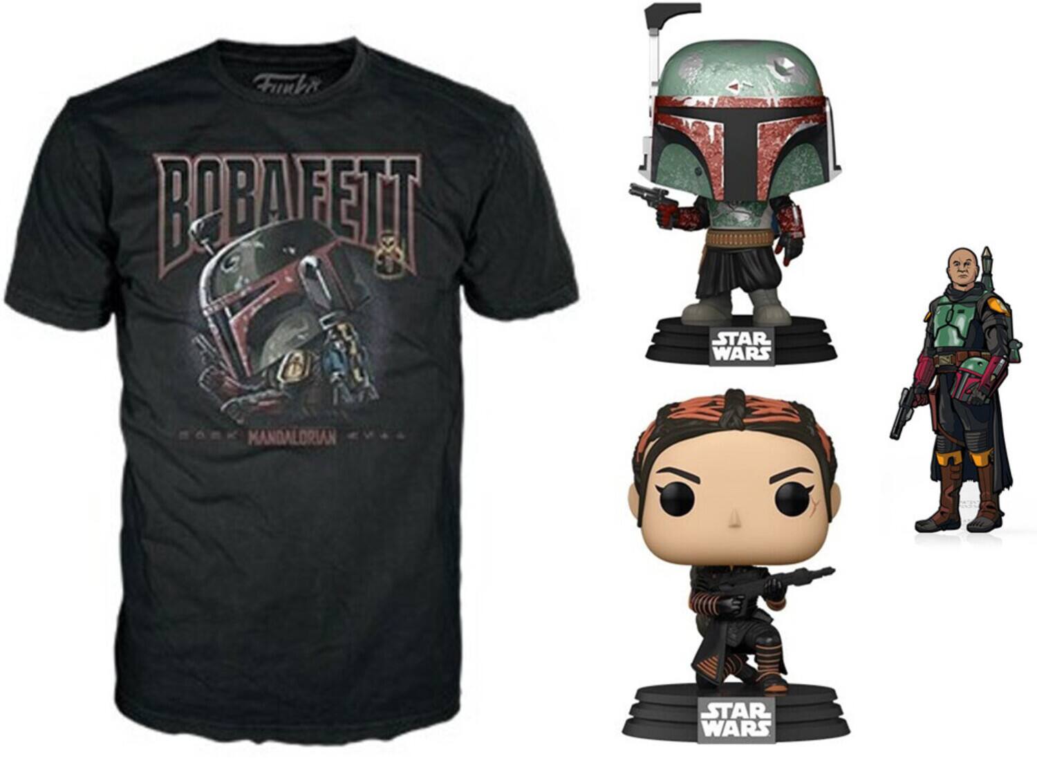 Funko Pop & Tee: Star Wars- Boba Fett- M - Bundle - Collectibles