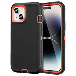 Entronix - Heavy Duty Case for iPhone 13 - Ultimate Triple-Layer Protection - Orange