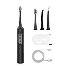 Cluzine - 3-in-1 Sonic Electric Toothbrush & Water Flosser, 12 Modes, 30-Day Battery for Oral Care