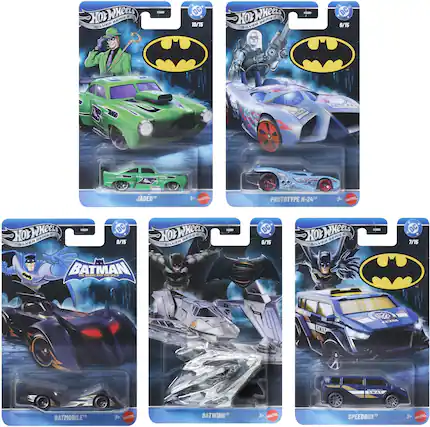 HOT WHEELS SILVER SERIES - DC 10/15
JADED™ - DC 8/15
PROTOTYPE H-24™ - DC 9/15
BATMOBILE™ - DC 8/15
BATWING™ - DC 7/15
SPEEDBOX™ - DC 7/15