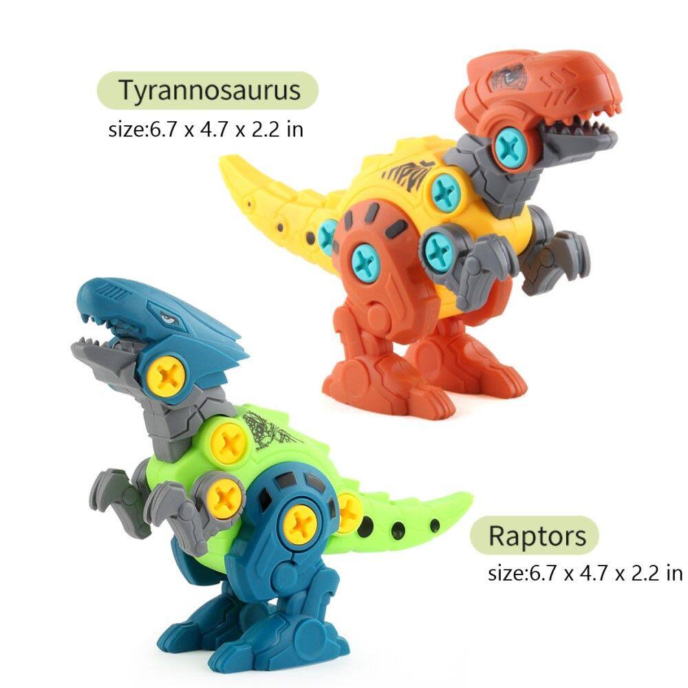 Tyrannosaurus  
size: 6.7 x 4.7 x 2.2 in  

Raptors  
size: 6.7 x 4.7 x 2.2 in