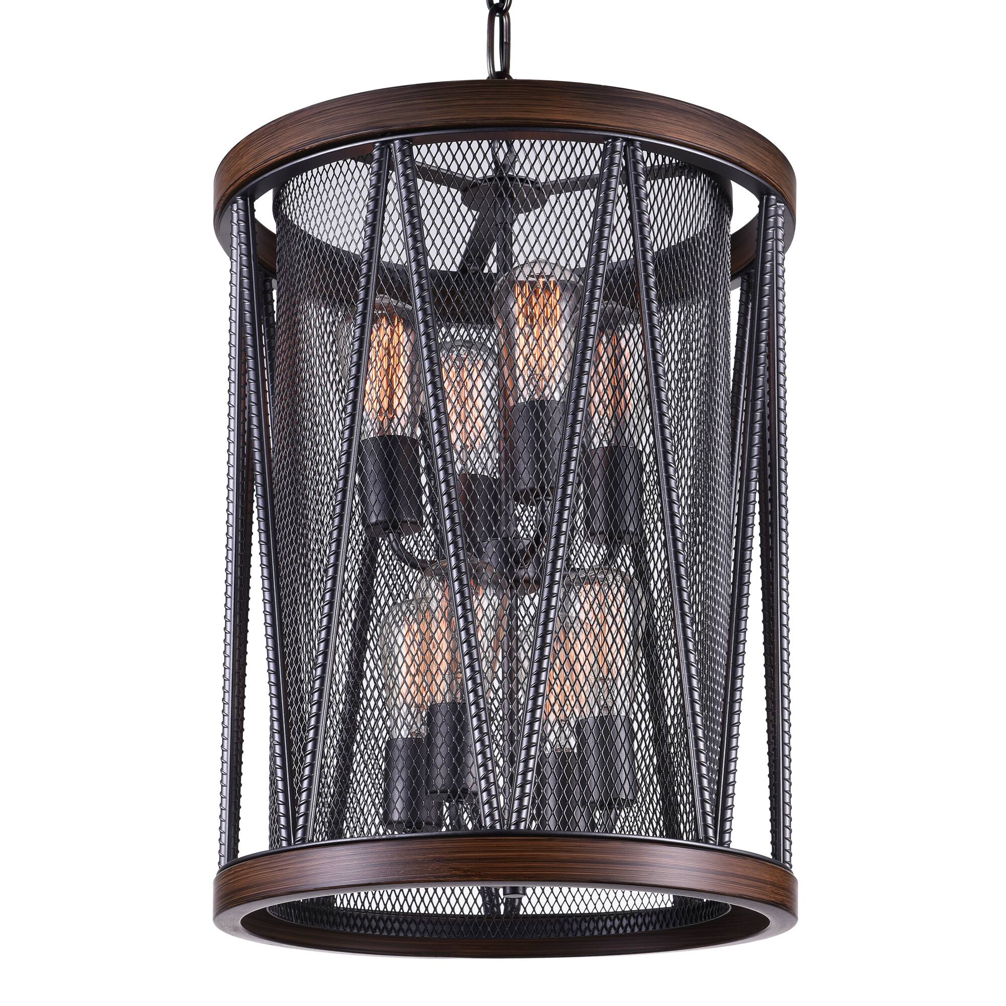 Angle. CWI Lighting - Parsh 8 Light Drum Shade Chandelier With Pewter Finish - Pewter.