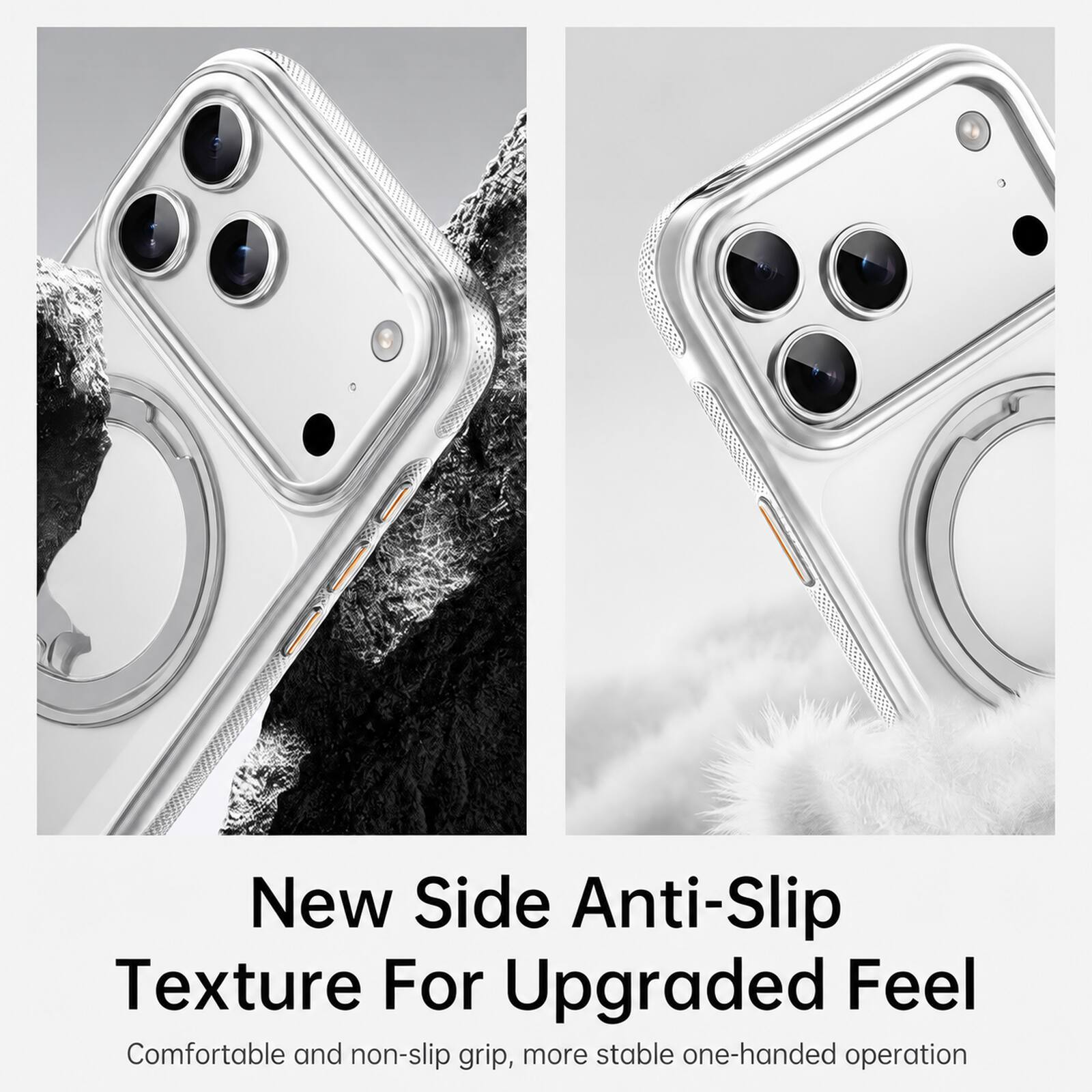New Side Anti-Slip Texture For Upgraded Feel  
Comfortable and non-slip grip, more stable one-handed operation