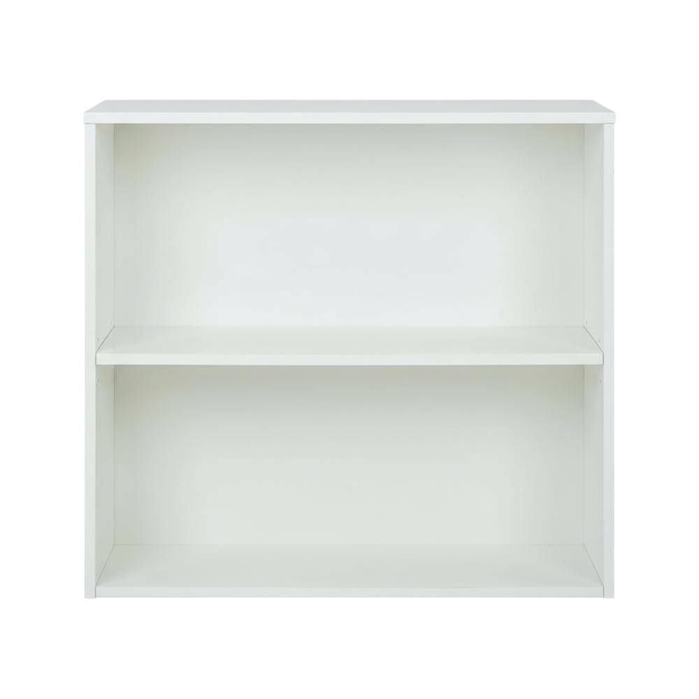 Angle. FurniFact - White 2-Shelf Bookcase with Laminate and Metal Construction for Home Storage - White.