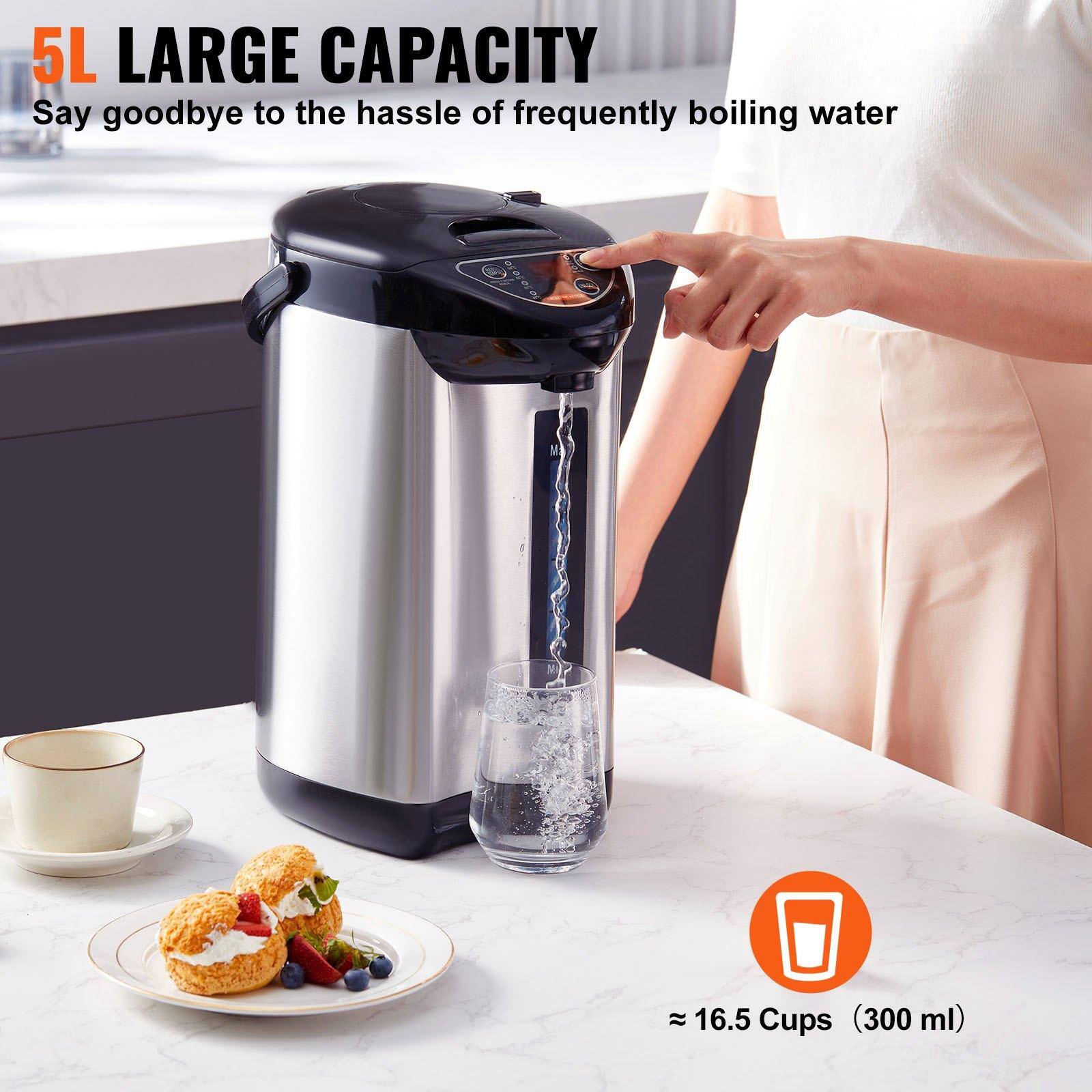5L LARGE CAPACITY  
Say goodbye to the hassle of frequently boiling water  

≈ 16.5 Cups (300 ml)