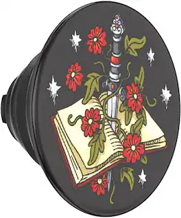 PopSockets - PopTop Swappable Universal Grip for Cell Phones, TOP ONLY, Compatible with Any PopGrip Base - Sterling Blade Book