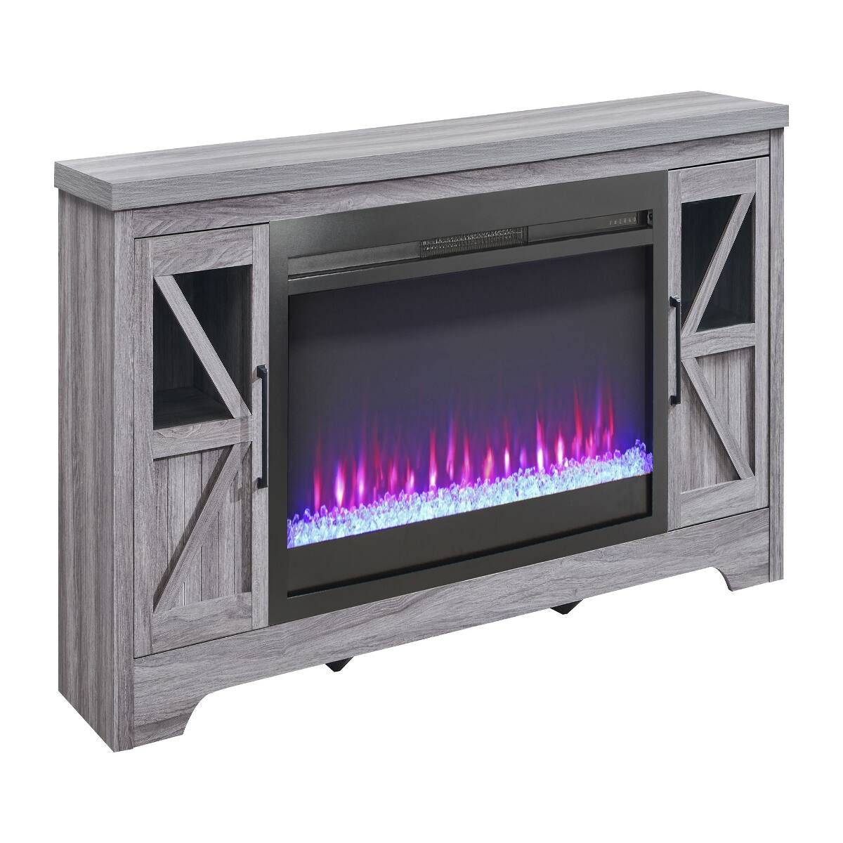 Alt View 9. Loheer - Loheer 75 inch fireplace tv stand for 80 inch tv Gray Wash - Gray Wash.