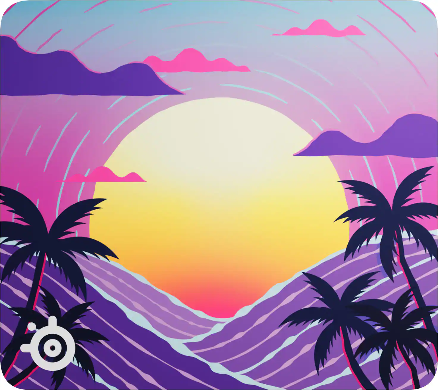 SteelSeries QcK Cloth Gaming Mouse Pad (Large) Neon Sunset Edition Neon ...