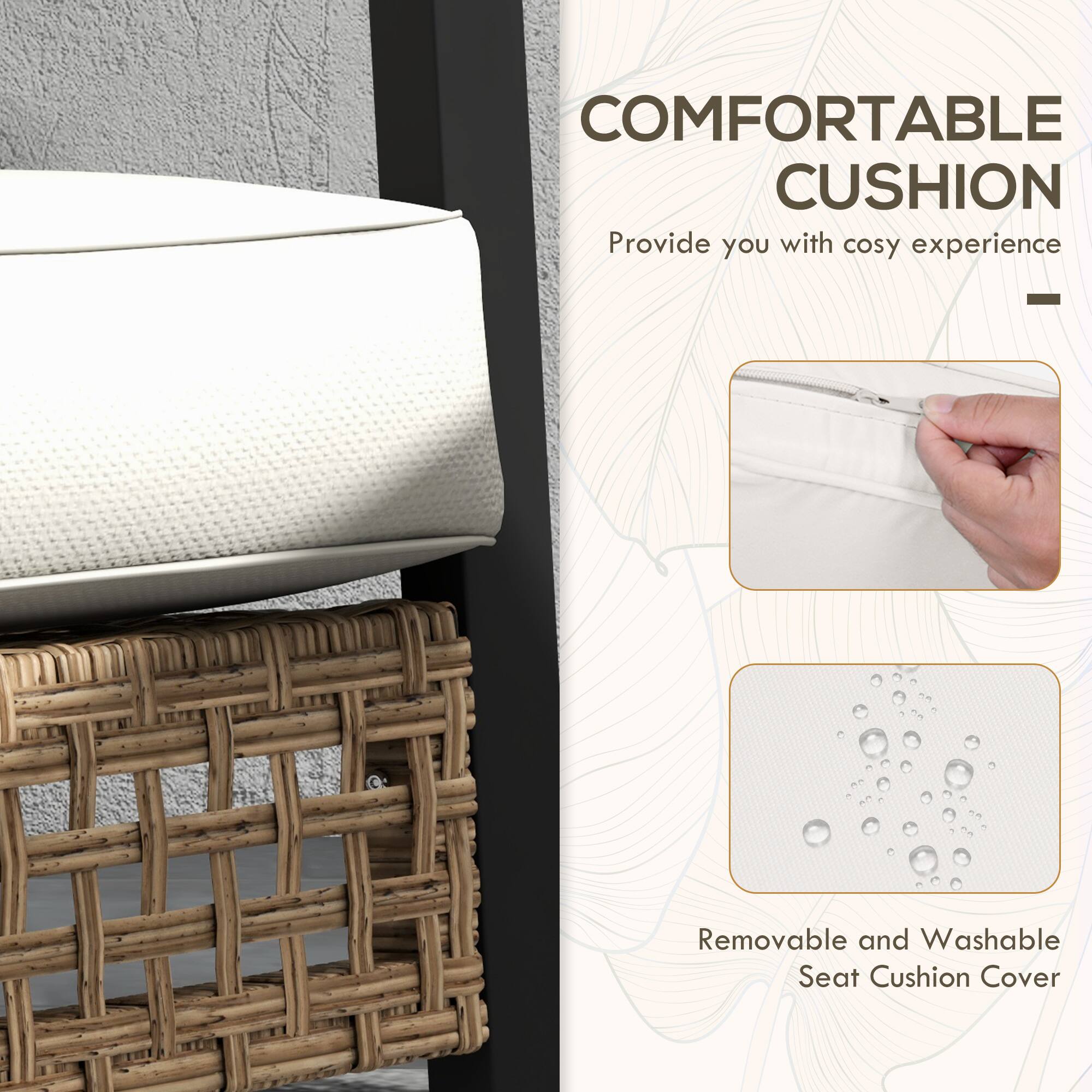 COMFORTABLE CUSHION  
Provide you with cosy experience  

Removable and Washable Seat Cushion Cover