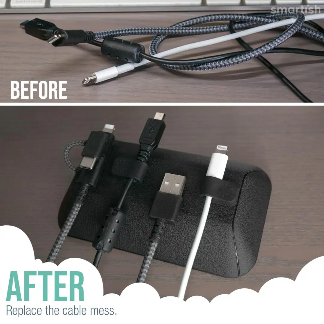 command smartish BEFORE AFTER Replace the cable mess.