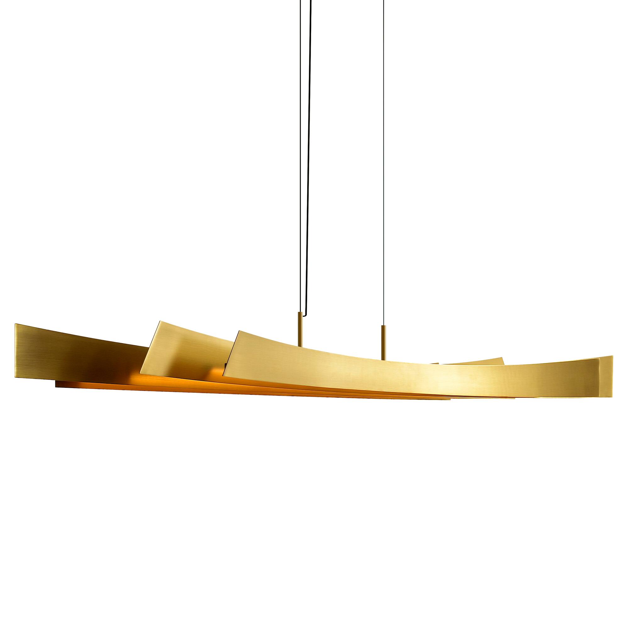 Angle. CWI Lighting - Candora Integrated LED Brass Island/Pool Table Light - Brass.