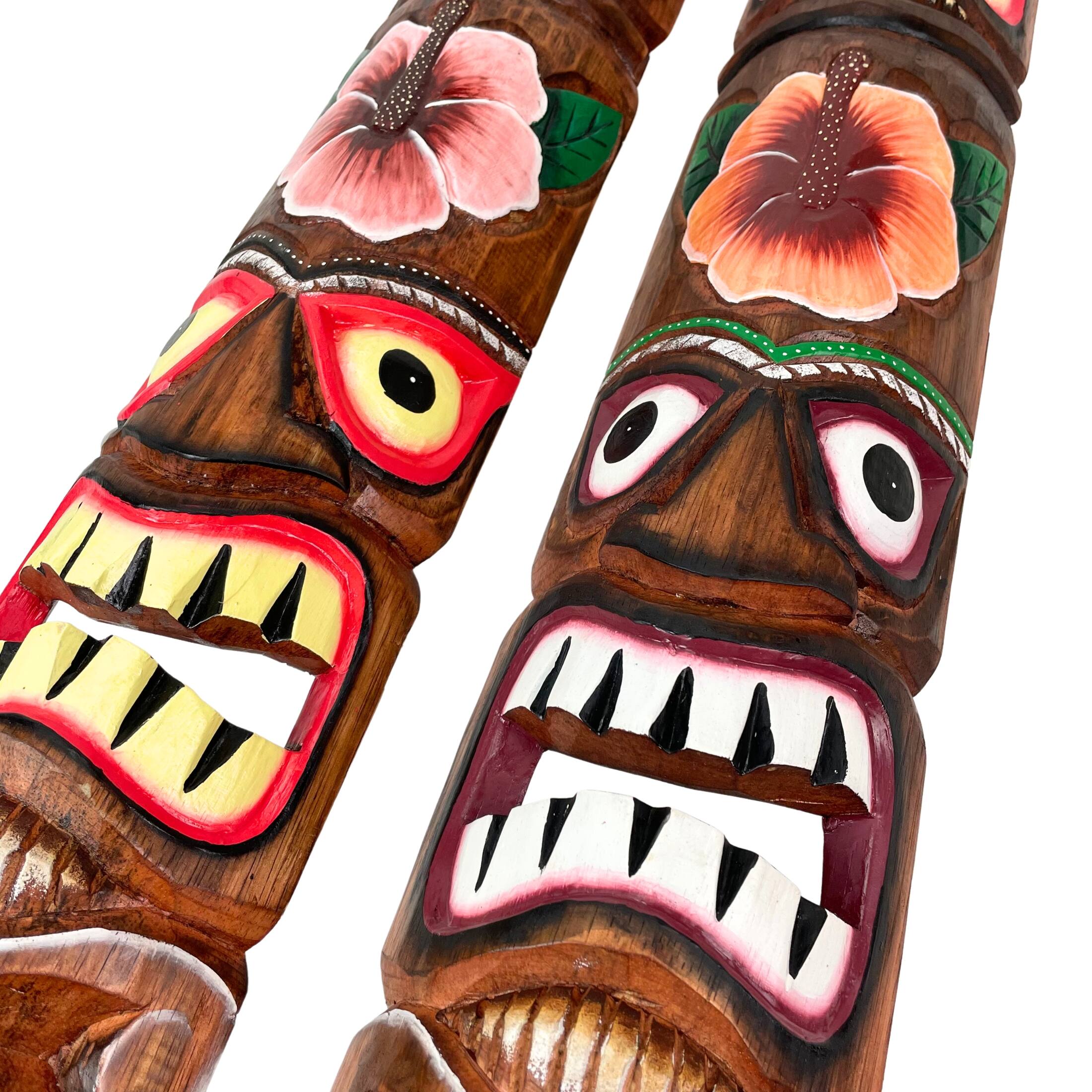 Alt View 6. Chesapeake Bay - Set of 2 Sea Turtle & Plumeria Flower Hand-Carved Wall Decor - Multicolored.