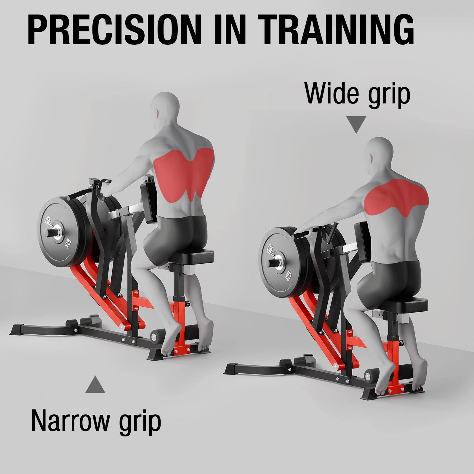 Precision in training
Wide grip
Narrow grip