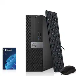 Dell - Refurbished Excellent - OptiPlex 7060 SFF Desktop PC | Intel Core i5-8th 3.0GHz | 8GB DDR4 RAM | 256GB SSD | KB & Mouse | Wi-Fi | Windows11 - Black