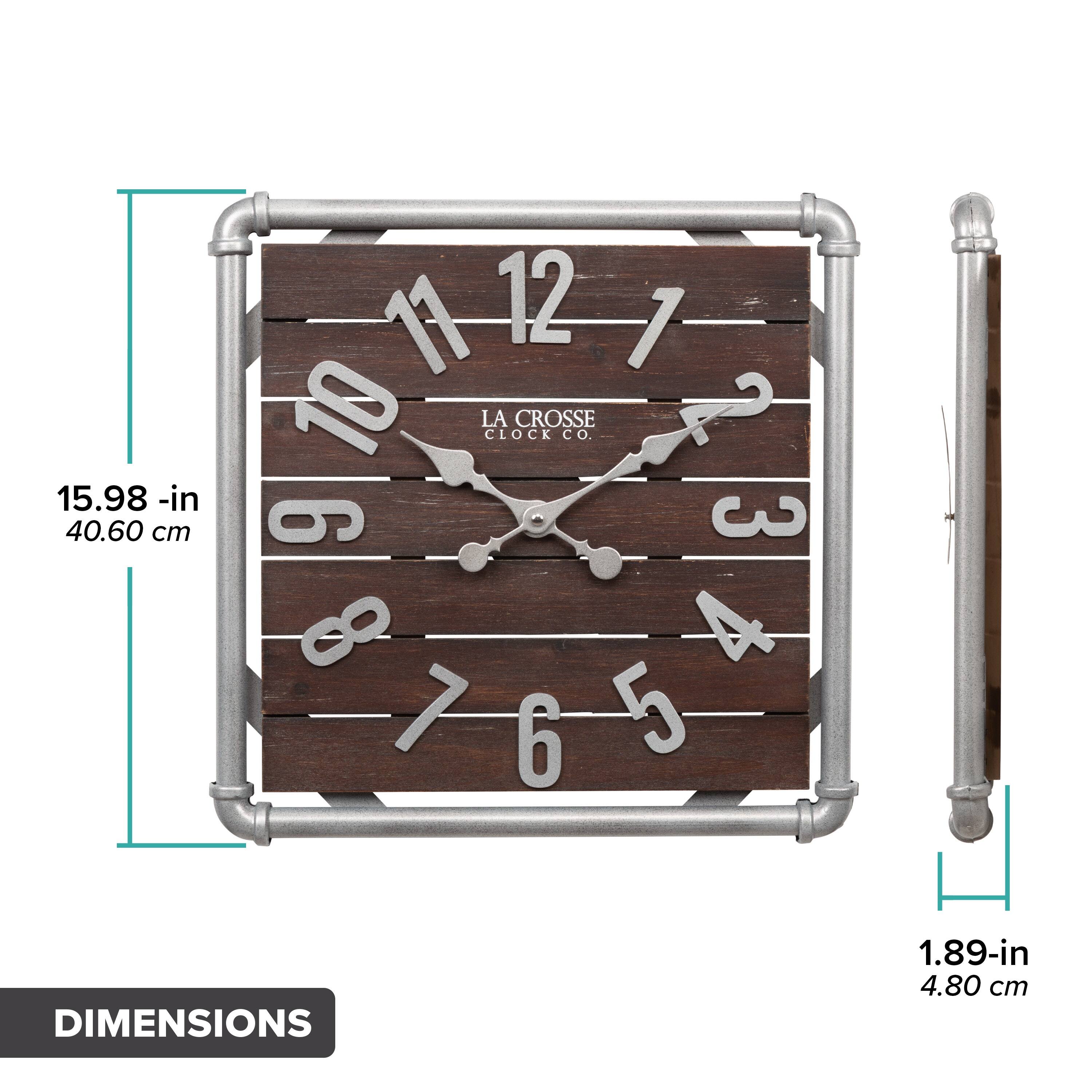 15.98-in 40.60 cm

11 12 1 10 LA CLOCK CROSSE CO. 2 6 3 8 A 7 6 5

DIMENSIONS 1.89-in 4.80 cm