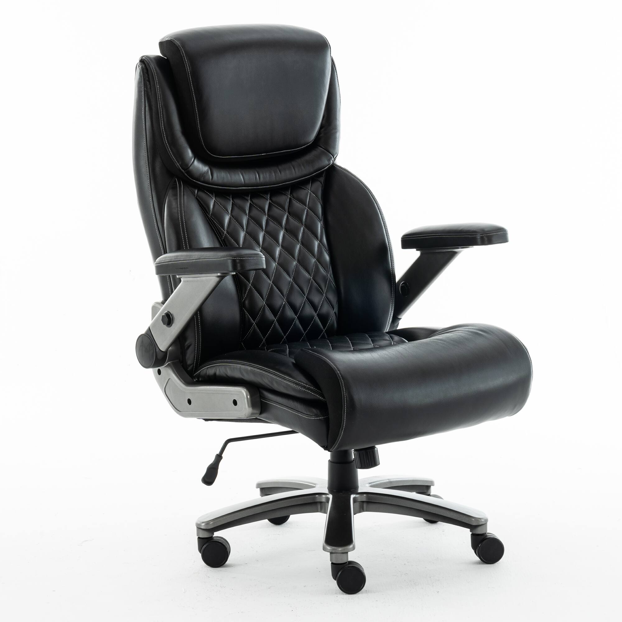 Front. Spaco - Spaco 500lbs Big Tall Executive Office Chair,Ergonomic High Back Chair with Adjustable Headrest,3D Reversible Armrests - Black.