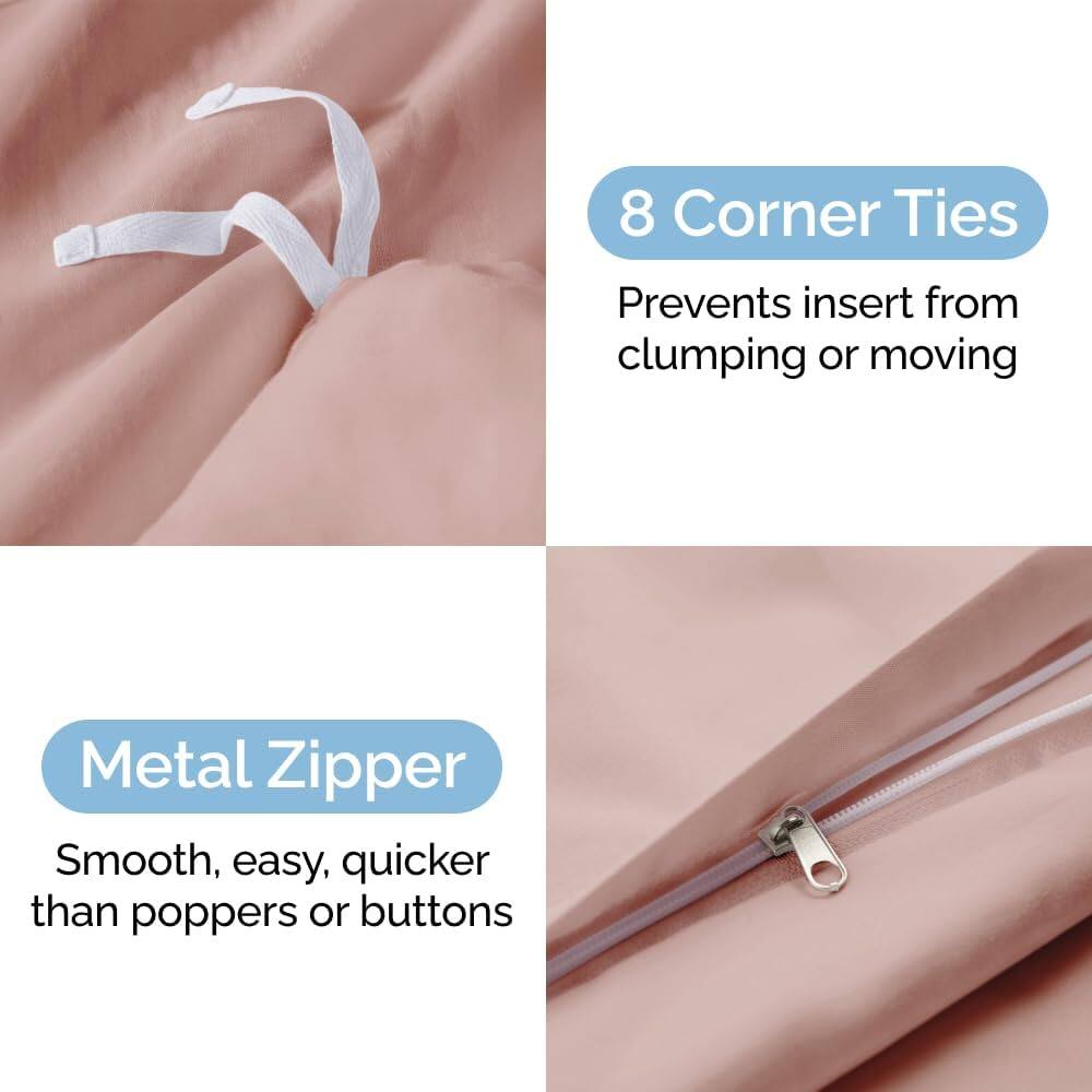 8 Corner Ties  
Prevents insert from clumping or moving  

Metal Zipper  
Smooth, easy, quicker than poppers or buttons
