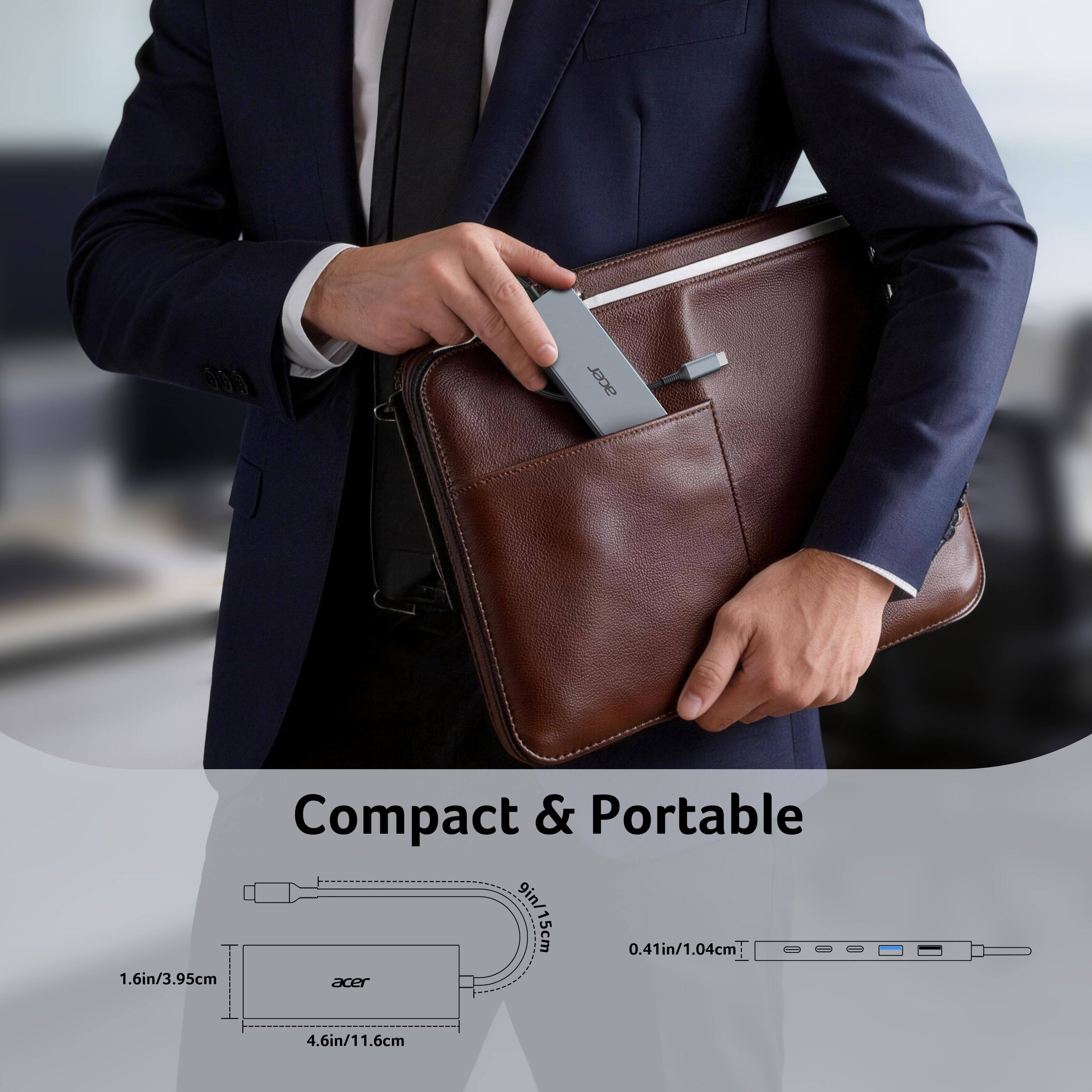 Compact & Portable

0.41in/1.04cm

1.6in/3.95cm

4.6in/11.6cm