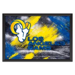 Sporticulture - Los Angeles Rams 27" x 39" Brush Stroke Logo Framed Art Print - Multicolor