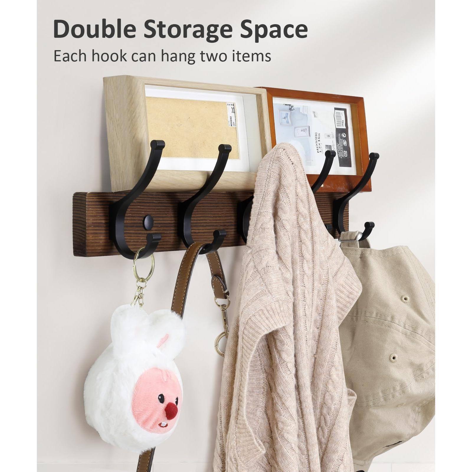 Double Storage Space  
Each hook can hang two items