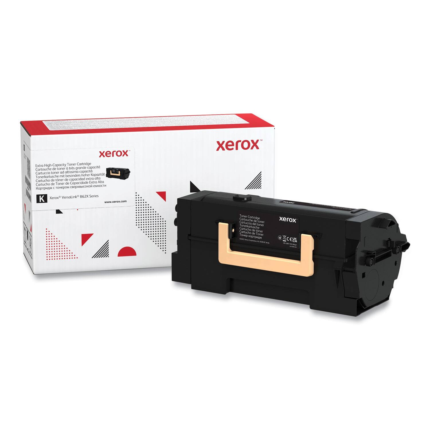 Xerox Extra High-Capacity Toner Cartridge  
Cartouche de toner haute capacité  
Tonerpatrone mit hoher Kapazität  
Cartucho de toner de alta capacidad  
Cartouche de toner haute capacité  
Kapazitäts-Tonerpatrone  
Xerox® VersoLink 6627 Series  
www.xerox.com  

Xerox®  
Cartouche de toner  
Tonerpatrone  
Cartucho de toner  
Cartouche de toner  
Kapazitäts-Tonerpatrone