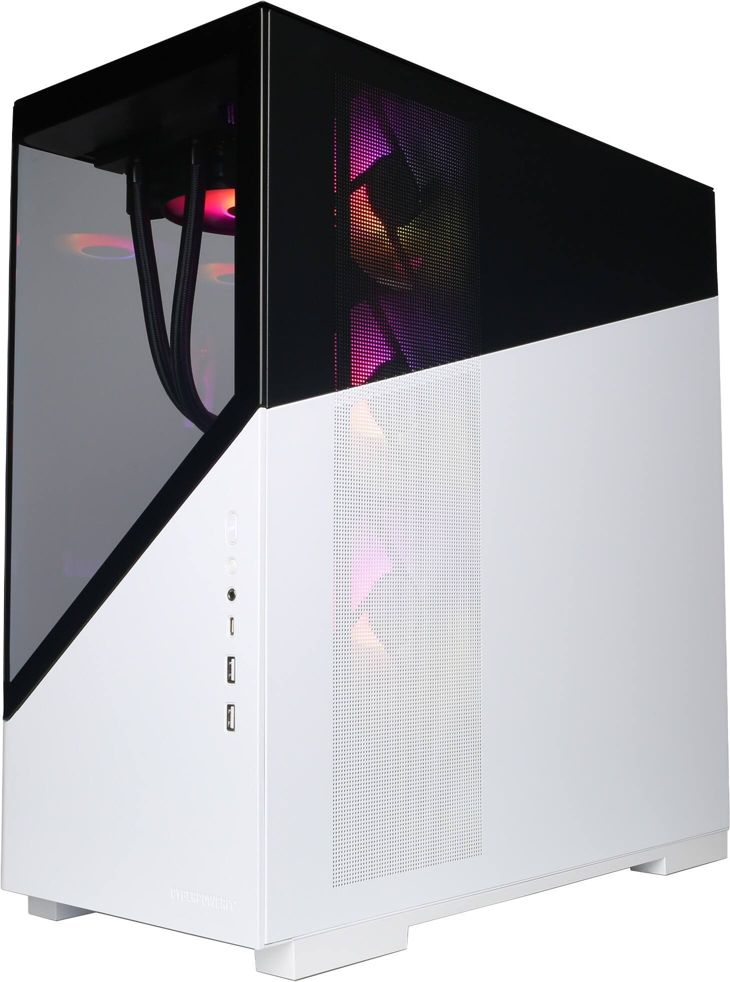 Angle. CyberPowerPC - Gaming Desktop - AMD Ryzen 7 9800X3D - AMD Radeon RX 9070 XT 16GB - 32GB DDR5 - 2TB PCIe 4.0 SSD - White.