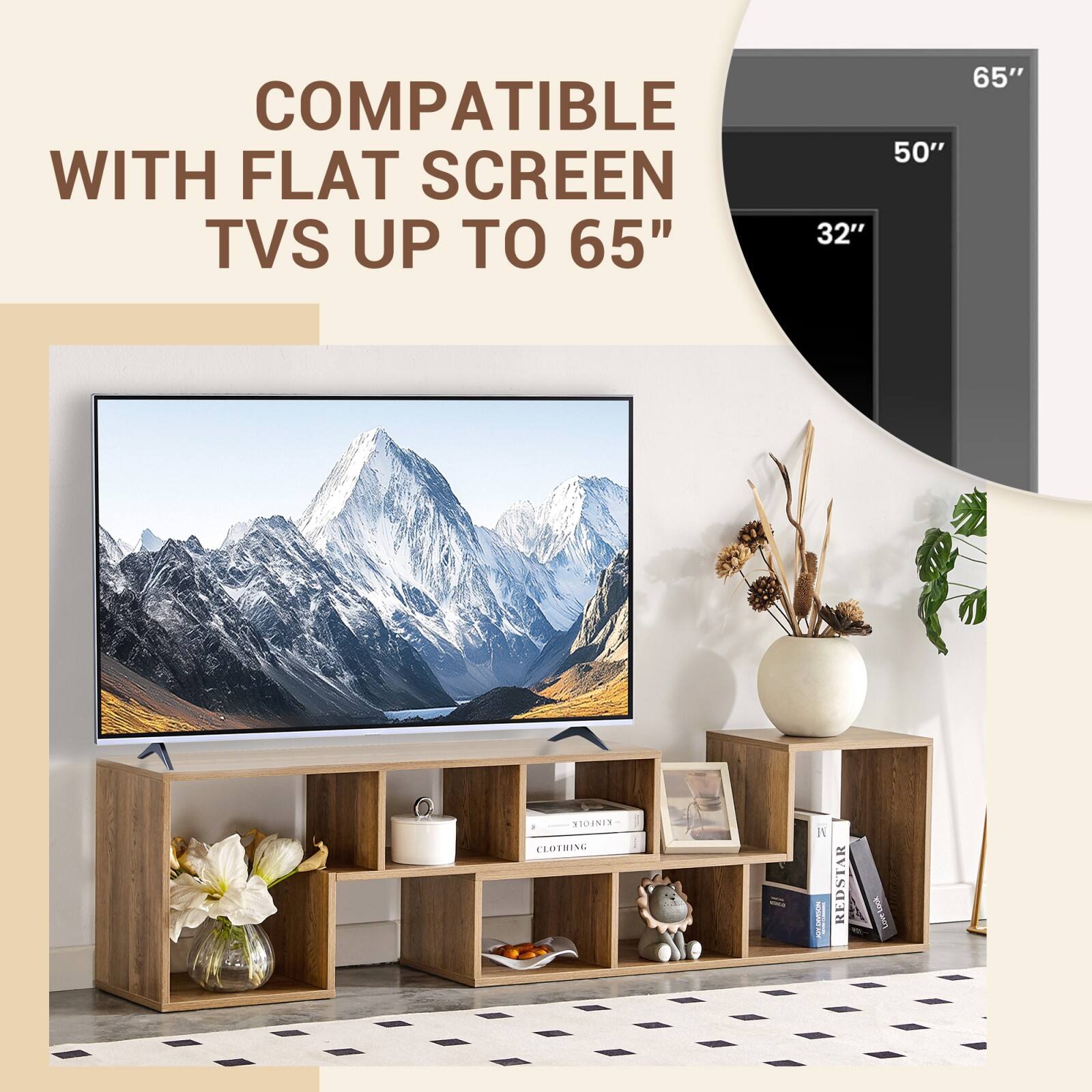 COMPATIBLE WITH FLAT SCREEN TVs UP TO 65"

65"
50"
32"