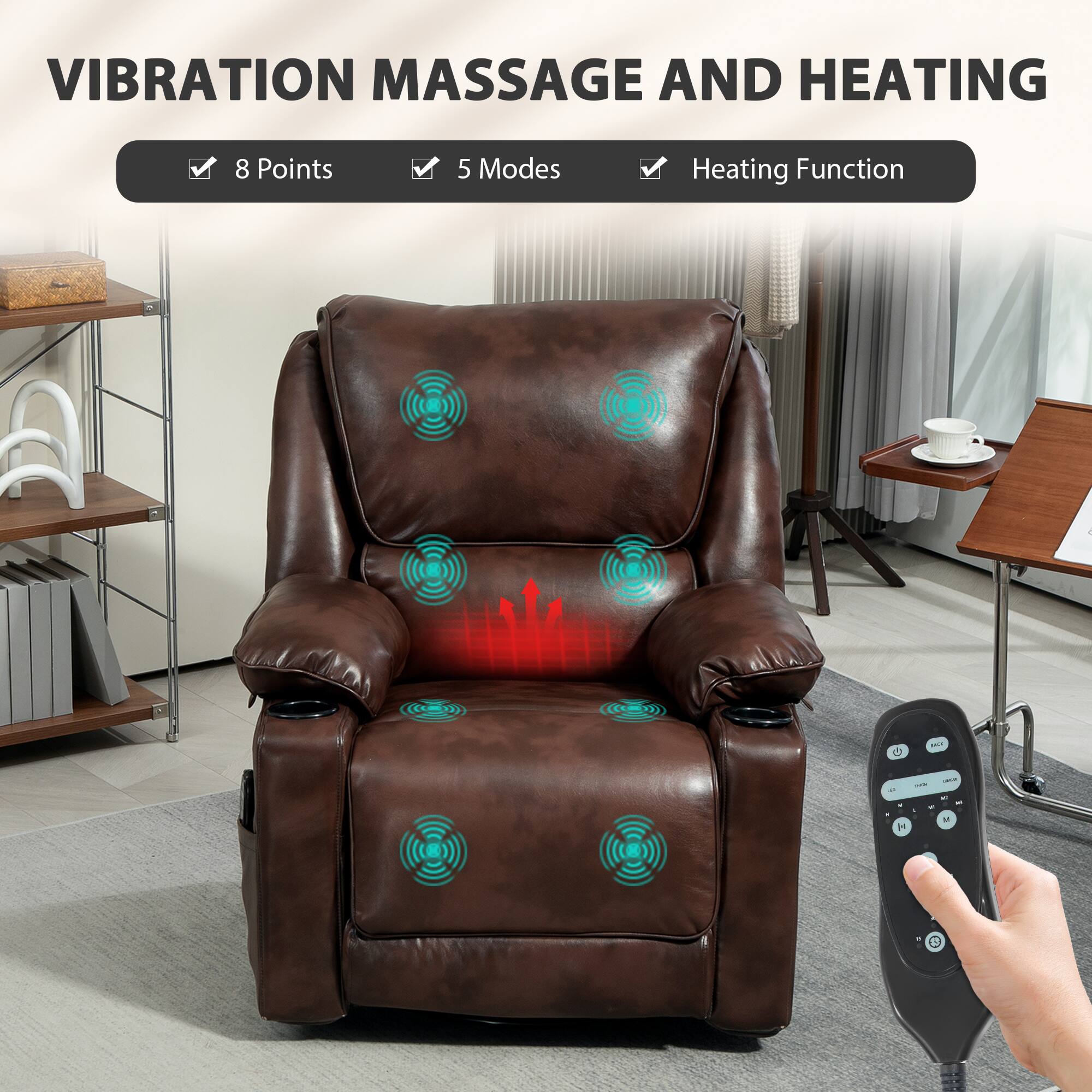 VIBRATION MASSAGE AND HEATING 8 Points 5 Modes Heating Function