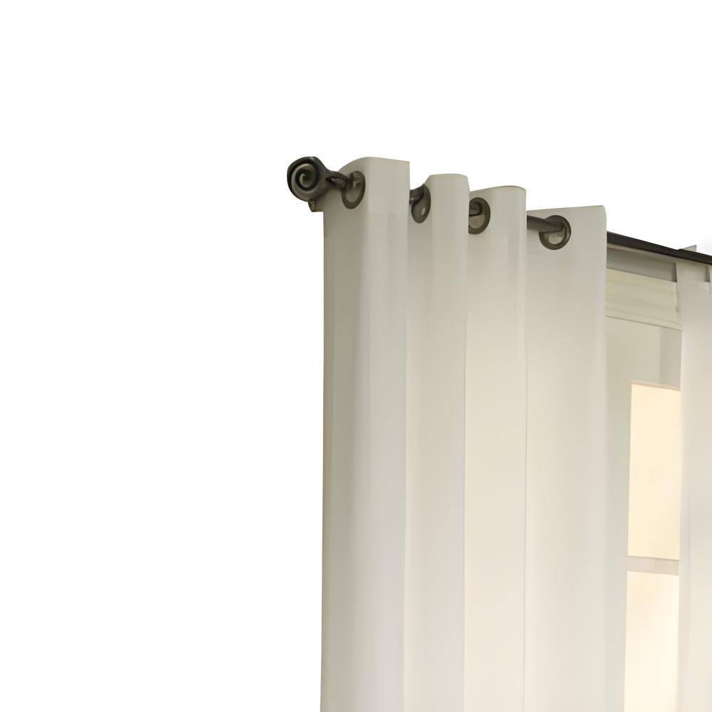 Angle. Commonwealth Home Fashions - Commonwealth Thermavoile Rhapsody Lined European Voile Grommet Panel - 54x95" - White - White.